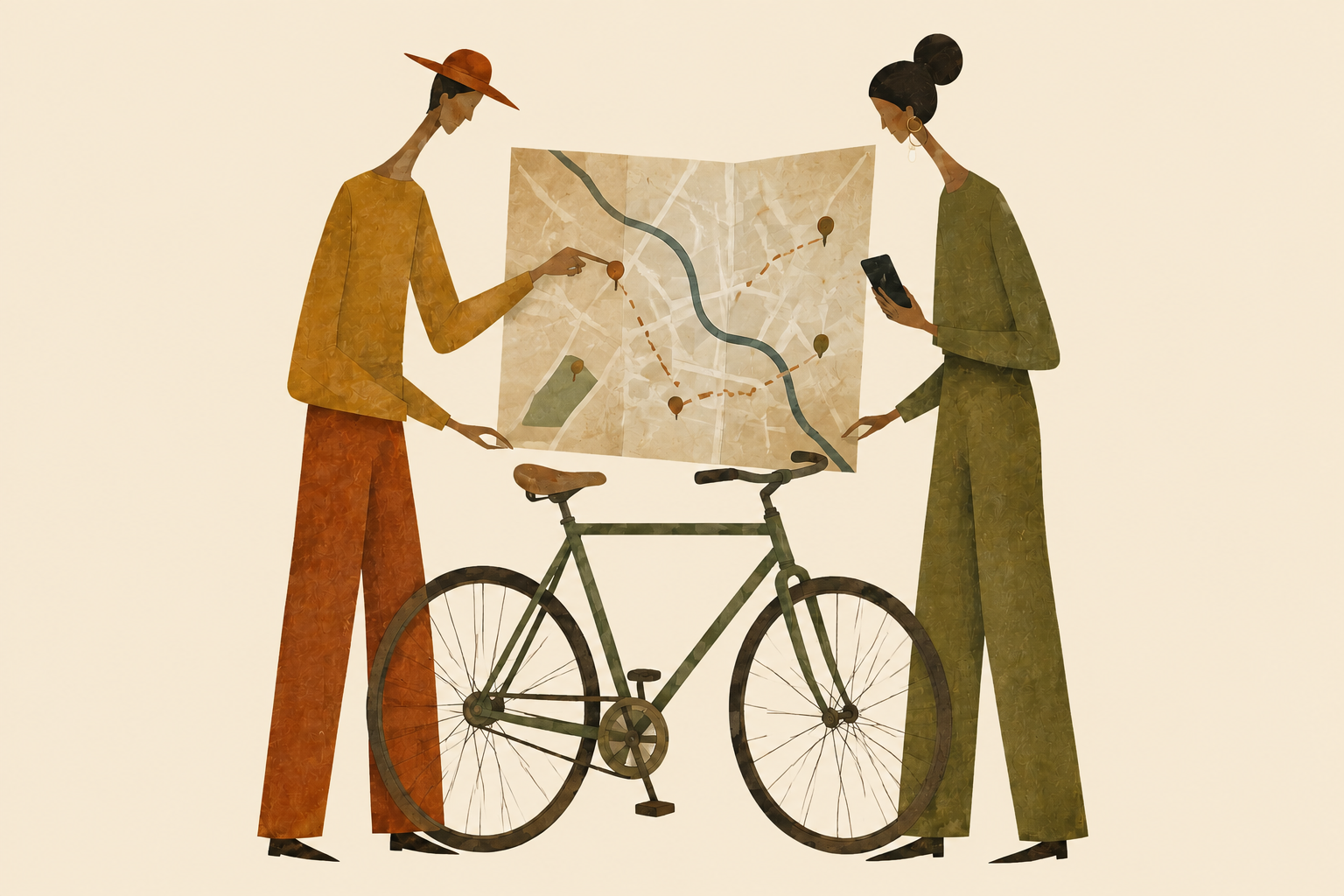 Residents with a bicycle contribute observations to a shared street map