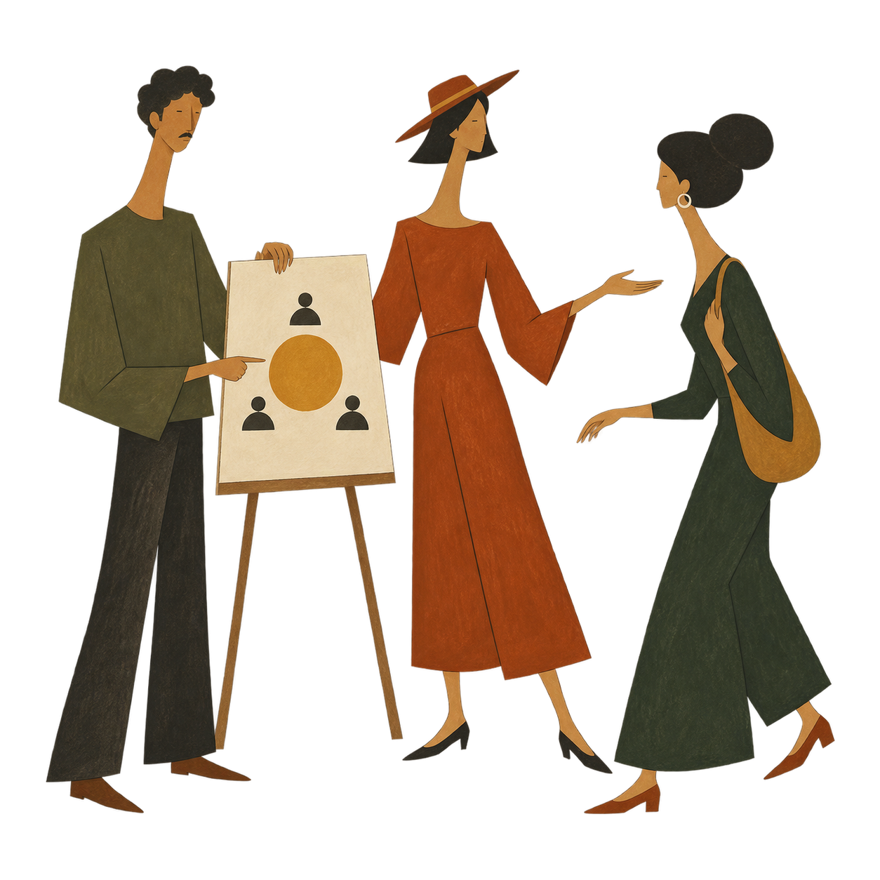 People define the participants and purpose at a board